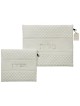 Embroidered White Faux Leather Tallit & Tefillin Bag Set